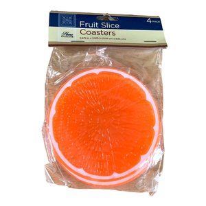 New Home Collections 4 pack Fruit Slices Orange Coasters 3.875